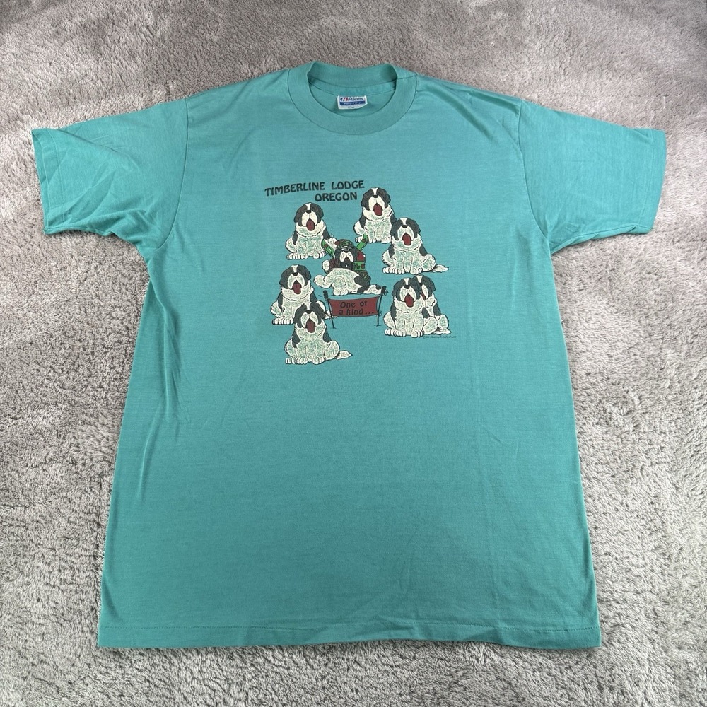 Vintage 1985 Timberline Lodge Oregon T Shirt Mens XL Hanes Single Stitch Dog USA